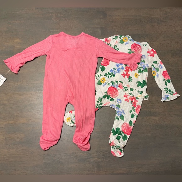 🌸 NEW! • Little Me • Bamboo Zipper Footie Sleepers | Size: 3 months - Picture 7 of 7